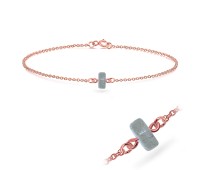 Rose Gold Plated Labradorite Silver Bracelet BRS-420-RO-GP